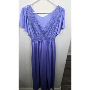 VTG Shadowline Peignoir Robe Set  Appliqué Coquette Femme Romantic Small